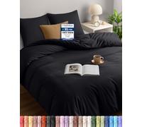 Utopia Bedding Housse de Couette 200x200 cm avec 2 Taies d'oreiller 80x80 cm (Noir) - Parure de Lit 200 x 200 cm - Ensembles de Housses de Couette en Microfibre brossée Douce