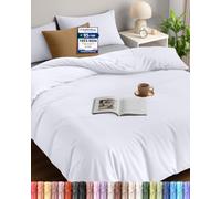 Utopia Bedding Housse de Couette 230x220 cm avec 2 Taies d'oreiller 50x75 cm (Blanc) - Parure de Lit 220 x 230 cm - Ensembles de Housses de Couette en Microfibre brossée Douce