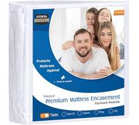 Utopia Bedding Housse de Matelas à Fermeture éclair de qualité supérieure (Convient aux Matelas de 15,2 cm, lit Simple) - Protège-Matelas imperméable et Anti-punaises de lit - Housse de Matelas à Six