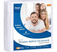 Utopia Bedding Housse de Protection à Ressort imperméable 120 g/m², Respirante, zippée, Protection Contre Les Insectes, Convient pour Les Matelas de 38,4 cm, Facile d'entretien (King)