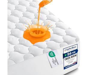 Utopia Bedding Imperméable Protège-Matelas matelassé 90 x 190 cm, protège-Matelas élastique pour Matelas de 38 cm d'épaisseur, sur-Matelas Blanc