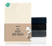 Utopia Bedding Jersey Drap-Housse, Beige, 140 x 200 cm - 25 cm de découpe pour Matelas épais, Drap de lit Poly-Coton