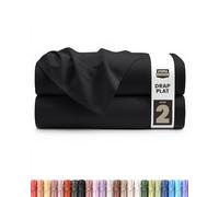 Utopia Bedding Lot de 2 Draps Plats (sans élastique) 270 x 290 cm Certifié Oeko-TEX Doux Polyester Microfibre Brossée Drap Plat - Noir