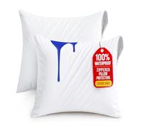 Utopia Bedding Lot de 2 Housses imperméables (Coussins Non Inclus) avec Fermeture éclair, Anti-punaises de lit, Housses décoratives pour extérieur, lit ou canapé, 50,8 x 50,8 cm, Blanches