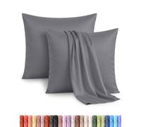 Utopia Bedding - Lot de 2 taies d'oreiller - 65 x 65 cm - Oeko-TEX - Microfibre brossée, 100% Polyester, avec Fermeture enveloppe (Oreiller Non Inclus), taie d'oreiller Seule - Gris