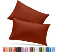 Utopia Bedding Lot de 2 taies d'oreiller Grand lit en Microfibre brossée Douce - Fermeture à Rabat - Parfaite pour Les hôpitaux, Les hôtels, Les Chambres d'hôtes - Certifiées Oeko-TEX, 50,8 x 76,2 cm
