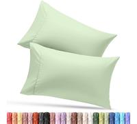 Utopia Bedding Lot de 2 taies d'oreiller Queen - Fermeture à Rabat - Tissu en Microfibre brossée Douce - Housses résistantes au rétrécissement et à la décoloration, 50,8 x 76,2 cm (Grand lit, Sauge)