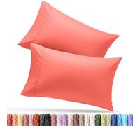 Utopia Bedding Lot de 2 taies d'oreiller Queen - Fermeture à Rabat - Tissu en Microfibre brossée Douce - Housses résistantes au rétrécissement et à la décoloration, 50,8 x 76,2 cm (Grand lit, Corail)