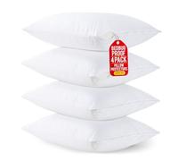 Utopia Bedding Lot de 4 protège-oreillers imperméables à Fermeture éclair Standard - Housse d'oreiller Anti-punaises de lit 50,8 x 66 cm