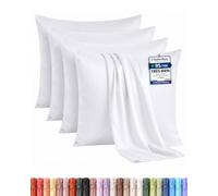 Utopia Bedding - Lot de 4 taies d'oreiller - 40 x 40 cm - Oeko-TEX - Microfibre brossée, 100% Polyester, avec Fermeture enveloppe (Oreiller Non Inclus), taie d'oreiller Seule - Blanc
