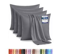 Utopia Bedding - Lot de 4 taies d'oreiller - 50 x 50 cm - Oeko-TEX - Microfibre brossée, 100% Polyester, avec Fermeture enveloppe (Oreiller Non Inclus), taie d'oreiller Seule - Gris
