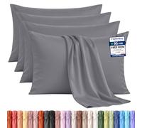 Utopia Bedding - Lot de 4 taies d'oreiller - 50 x 75 cm - Oeko-TEX - Microfibre brossée, 100% Polyester, avec Fermeture enveloppe (Oreiller Non Inclus), taie d'oreiller Seule - Gris