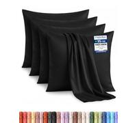 Utopia Bedding - Lot de 4 taies d'oreiller - 65 x 65 cm - Oeko-TEX - Microfibre brossée, 100% Polyester, avec Fermeture enveloppe (Oreiller Non Inclus), taie d'oreiller Seule - Noir