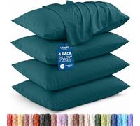 Utopia Bedding Lot de 4 taies d'oreiller Queen - Fermeture à rabat - Tissu en microfibre brossée douce - Taies d'oreiller résistantes au rétrécissement et à la décoloration, 50,8 x 76,2 cm (grand lit,
