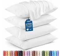 Utopia Bedding Lot de 4 taies d'oreiller Standard très Grand lit - Fermeture à Rabat - Tissu en Microfibre brossée - Housses résistantes au rétrécissement et à la décoloration, 50,8 x 91,4 cm (très