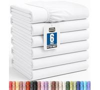 Utopia Bedding Lot de 6 draps-Housses pour lit Simple, en Vrac, en Microfibre brossée Douce, Poches Profondes, résistants au rétrécissement et à la décoloration, faciles d'entretien (Blanc)