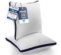 Utopia Bedding Oreillers 60x60 cm Lot de 2, Doux, Bleu Marine | Garnissage en Fibres Creuses 3D, Confort pour le Sommeil, Housse Douce et Respirante, Entretien Facile