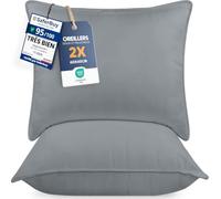 Utopia Bedding Oreillers 60x60cm Lot de 2, Coussins de Lit Gris | Doux et Confortables, Garnissage Moelleux, Housse Respirante, Entretien Facile