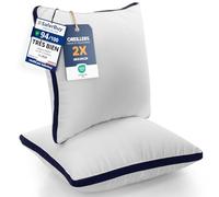 Utopia Bedding Oreillers 65 x 65 cm (2 Pièces), Rembourrage en Fibres Creuses Vierges 3D, Oreiller Doux et Facile à Entretenir (Bleu Marine)