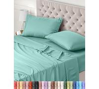 Utopia Bedding Parure de Lit 135x190, Draps de Lit 2 Personnes, Ensemble de Draps 4 Pièces, Polyester Microfibre, 1 Drap Housse 135x190, 1 Drap Plat 225x255 et 2 Taies d'oreillers 50x75, Bleu Spa