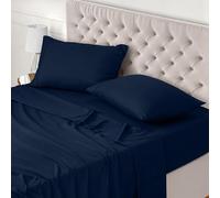 Utopia Bedding Parure de Lit 135x190, Draps de Lit 2 Personnes, Ensemble de Draps 4 Pièces, Polyester Microfibre, 1 Drap Housse 135x190, 1 Drap Plat 225x255 et 2 Taies d'oreillers 50x75, Bleu Royal