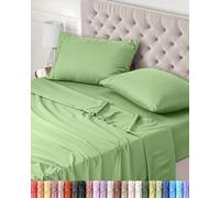 Utopia Bedding Parure de Lit 135x190, Draps de Lit 2 Personnes, Ensemble de Draps 4 Pièces, Polyester Microfibre, 1 Drap Housse 135x190, 1 Drap Plat 225x255 et 2 Taies d'oreillers 50x75, Vert Sauge