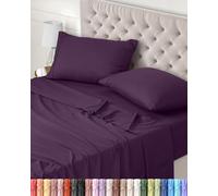 Utopia Bedding Parure de Lit 150x200, Draps de Lit 2 Personnes, Ensemble de Draps 4 Pièces, Polyester Microfibre, 1 Drap Housse 150x200, 1 Drap Plat 266x259 et 2 Taies d'oreillers 50x75, Pourpre