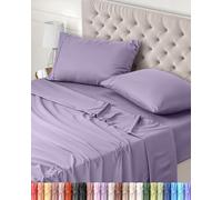 Utopia Bedding Parure de Lit 150x200, Draps de Lit 2 Personnes, Ensemble de Draps 4 Pièces, Polyester Microfibre, 1 Drap Housse 150x200, 1 Drap Plat 266x259 et 2 Taies d'oreillers 50x75, Lavande