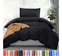 Utopia Bedding Parure de lit 2 pièces en Microfibre brossée Ultra Douce, 172,7 x 228,6 cm (lit Simple/lit Simple XL, Noir)