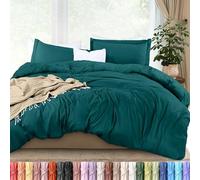 Utopia Bedding - Parure de lit 3 pièces avec Fermeture éclair pour lit King-Size - 1 Housse de Couette avec 2 Housses de Coussin - en Microfibre brossée Douce - 264 x 228 cm (pour lit King-Size, Bleu