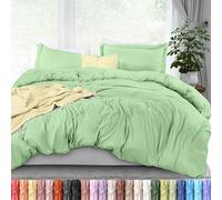 Utopia Bedding Parure de lit 3 pièces avec Housse de Couette en Microfibre brossée Ultra Douce - 1 avec 2 taies d'oreiller - Fermeture éclair - 228,6 x cm (Grand lit, Sauge)