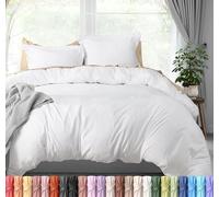 Utopia Bedding Parure de lit 3 pièces avec Housse de Couette et 2 taies d'oreiller avec Fermeture éclair en Microfibre brossée Ultra Douce, 203,2 x 228,6 cm (lit Double, Blanc)