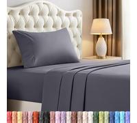 Utopia Bedding Parure de lit 3 pièces en Microfibre brossée, résistante au rétrécissement et à la décoloration, Facile d'entretien (lit Simple XL, lit jumeau XL, Gris