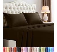 Utopia Bedding Parure de lit 4 pièces en Microfibre brossée pour Grand lit, résistante au rétrécissement et à la décoloration, Facile d'entretien (Grand lit, Marron)