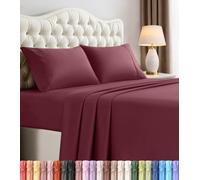 Utopia Bedding Parure de lit 4 pièces, en Microfibre brossée, pour lit King Size, résistant au rétrécissement et à la décoloration, Facile à Entretenir, Bordeaux