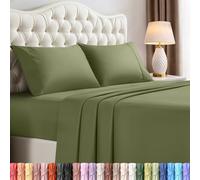 Utopia Bedding - Parure de lit 4 pièces en Microfibre brossée, résistante au rétrécissement et à la décoloration, Facile d'entretien (lit King Size, Vert Olive)
