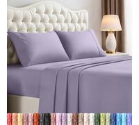 Utopia Bedding Parure de lit 4 pièces en Microfibre brossée, résistante au rétrécissement et à la décoloration, Facile d'entretien (très Grand lit, Lavande)
