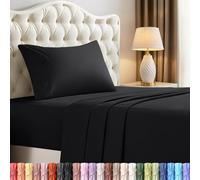 Utopia Bedding Parure de lit 4 pièces en Microfibre brossée, résistante au rétrécissement et à la décoloration, Entretien Facile (lit Simple, Noir)