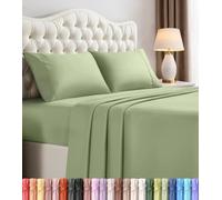 Utopia Bedding Parure de lit 4 pièces en Microfibre brossée, résistante au rétrécissement et à la décoloration, Facile d'entretien (lit Double, Sauge)