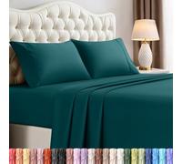 Utopia Bedding Parure de lit 4 pièces en Microfibre brossée, résistante au rétrécissement et à la décoloration, Facile d'entretien (lit Double, Bleu Sarcelle)