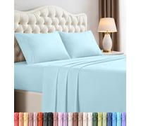 Utopia Bedding Parure de lit 4 pièces, Microfibre brossée, Anti-rétrécissement, Anti-décoloration, Facile d'entretien, Queen-Size, Bleu Glacier