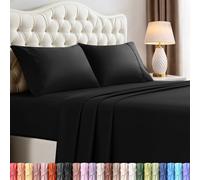 Utopia Bedding Parure de lit 4 pièces, Microfibre brossée, résistante au rétrécissement et à la décoloration, Facile d'entretien (très Grand lit californien, Noir)