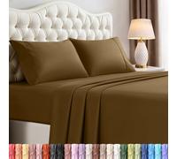 Utopia Bedding Parure de lit 4 pièces pour Grand lit, en Microfibre brossée, résistante au rétrécissement et à la décoloration, Facile d'entretien (Grand lit, Moka)