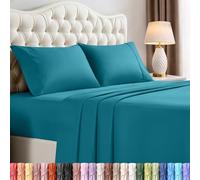 Utopia Bedding Parure de lit 4 pièces pour Grand lit, en Microfibre brossée, résistante au rétrécissement et à la décoloration, Facile d'entretien (Grand lit, Bleu Denim)