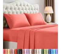 Utopia Bedding Parure de lit 4 pièces pour Grand lit, en Microfibre brossée, résistante au rétrécissement et à la décoloration, Facile d'entretien (Grand lit, Corail)