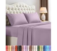 Utopia Bedding Parure de lit 4 pièces pour Grand lit, en Microfibre brossée, résistante au rétrécissement et à la décoloration, Facile d'entretien (Grand lit, Lavande)