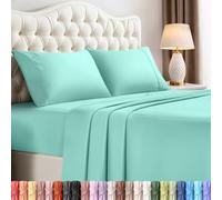 Utopia Bedding Parure de lit 4 pièces pour Grand lit, en Microfibre brossée, résistante au rétrécissement et à la décoloration, Facile d'entretien (Grand lit, Bleu Spa)