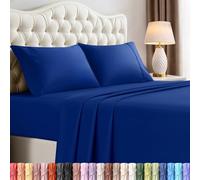 Utopia Bedding Parure de lit 4 pièces pour Grand lit, en Microfibre brossée, résistante au rétrécissement et à la décoloration, Facile d'entretien (Grand lit, Bleu Roi)