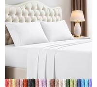 Utopia Bedding Parure de lit 4 pièces pour Grand lit, Microfibre brossée, résistante au rétrécissement et à la décoloration, Facile d'entretien (Grand lit, Blanc)