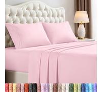 Utopia Bedding Parure de lit 4 pièces pour Grand lit, Microfibre brossée, résistante au rétrécissement et à la décoloration, Facile d'entretien (Grand lit, Rose)